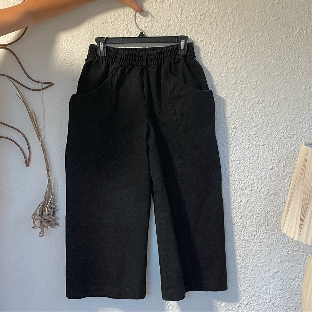 Elizabeth Suzann Clyde Culotte in Black Canvas, Size 6-Short